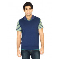 Turtle Solid Men Blue Sweaters