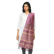 Fabindia Women Mauve Silk Dupatta