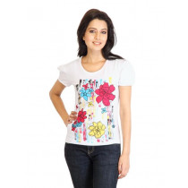 Tokyo Talkies Women Printed White Top