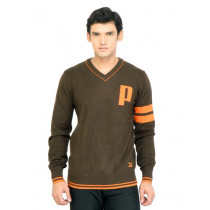 Puma Men Knitted Chocolate Brown Sweaters