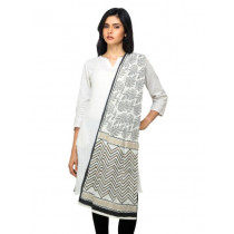 Fabindia Women Printed Off White & Black Dupatta