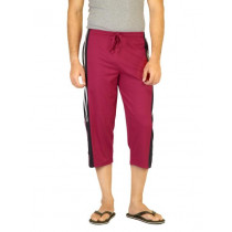 Hanes Men Red Knitted Athletic 3/4th Pants