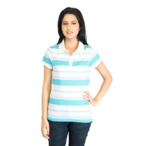 ADIDAS Women Blue Polo TShirt