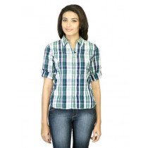 Scullers For Her Check Navy Blue Shirt