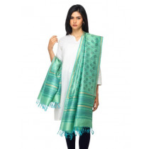 Fabindia Women Green Silk Dupatta