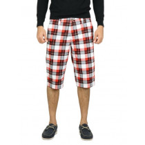 Probase Men Check Red Shorts