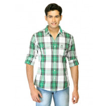 United Colors of Benetton Men Check Green Shirts