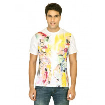 Probase Men Printed White Tshirts