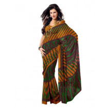 Prafful Mustard & Green Printed Sari