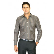 Belmonte Men Stripes Grey Shirts