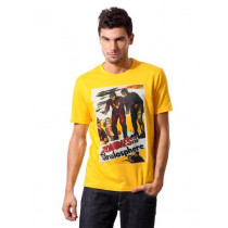 John Players Men Printed Yellow T-shirt
