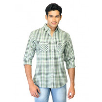 United Colors of Benetton Men Check Green Shirts