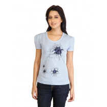 Tokyo Talkies Women Printed Blue Top