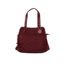 Murcia Women Shiny Textured Maroon Handbag