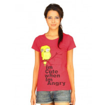 Jealous 21 Women's I am Cute When I am Angry Red T-shirt