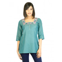 Aurelia Women Turquoise Blue Kurti