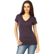 United Colors of Benetton Women Solid Purple T-shirt