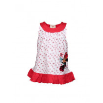 Disney Kids Girl's Red And White Minnie Flower Kidswear