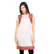 Mother Earth Women Printed White Kurtas