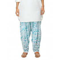 Fabindia Women Printed White & Blue Patiala