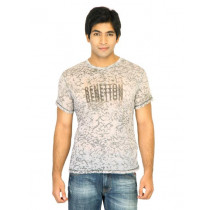 United Colors of Benetton Men Printed White Tshirts