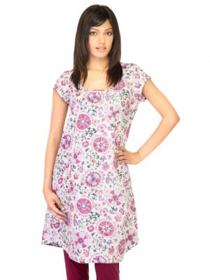 W Women Printed White Kurtas