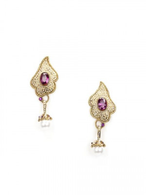 Royal Diadem Purple Earrings
