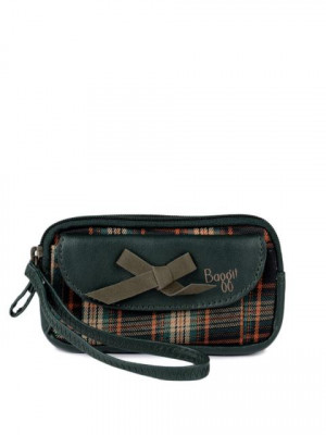 Baggit Women Green Pinto Checksy Mobile Pouch