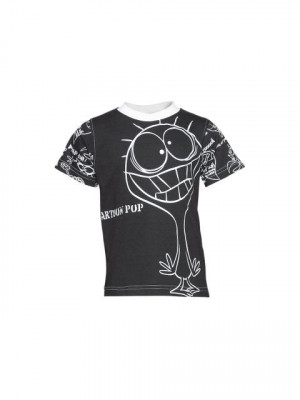 Ant Kids Boy's Black Cartoon Pop Kidswear
