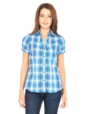 Lee Women Check Blue Shirts