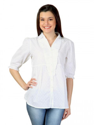 Mineral Women Soild White Tunic