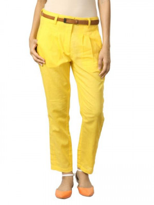 Femella Women Yellow Trousers