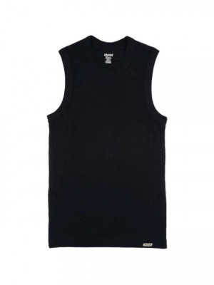 Crusoe Men Easy Tee Black Innerwear Vest