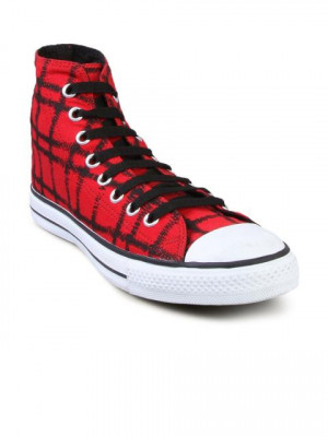 Converse Unisex Chuck Taylor Stitch Print HI Red Canvas Shoe