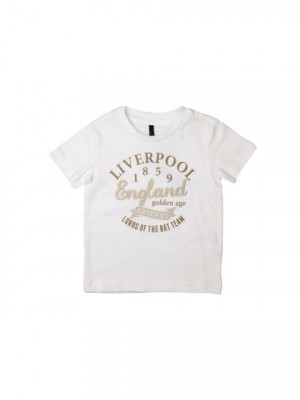 United Colors of Benetton Boys Printed White T-shirt