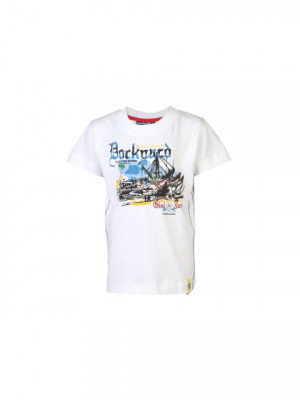Gini and Jony Kids Boys Printed White Tshirts