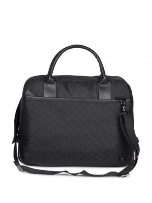 Peter England Unisex Black Laptop Bag
