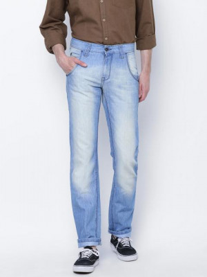 John Players Men Blue Slim Fit Low-Rise Clean Look Stretchable Jeans