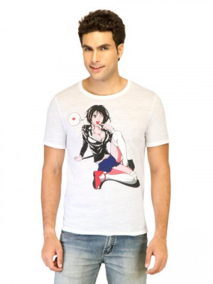 United Colors of Benetton Men Printed White Tshirts