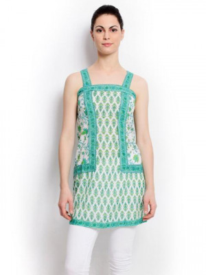 Global Desi Women Printed Green Tunic