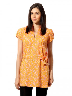 Fabindia Women Printed Orange Tunic