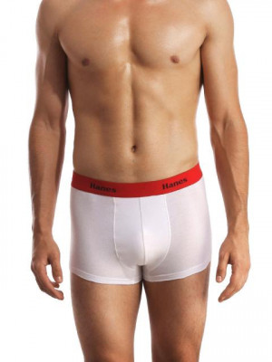 Hanes Men White Modern Duo Dry Cotton Stretch Trunks