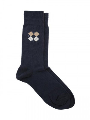 Reid & Taylor Men Solid Navy Blue Socks