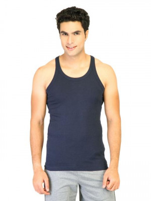 Hanes Men Racer Back Navy Blue Innerwear Vests