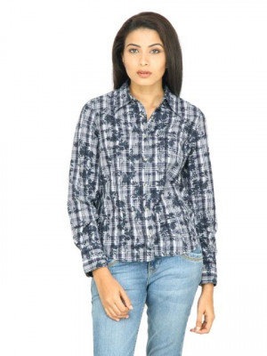 Wrangler Women Western Yoke Black Shirt