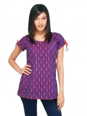 Mother Earth Women Printed Purple Kurtis