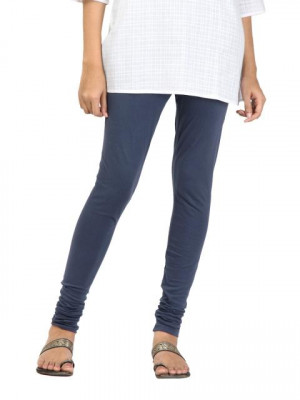 Aurelia Women Solid Navy Blue Leggings