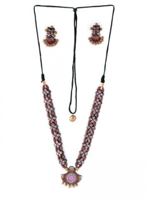 Adrika Marron Teracotta Jewellery Set