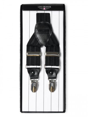 Lino Perros Men Black Suspenders