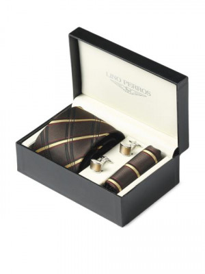 Lino Perros Men Formal Brown Accessory Gift Set
